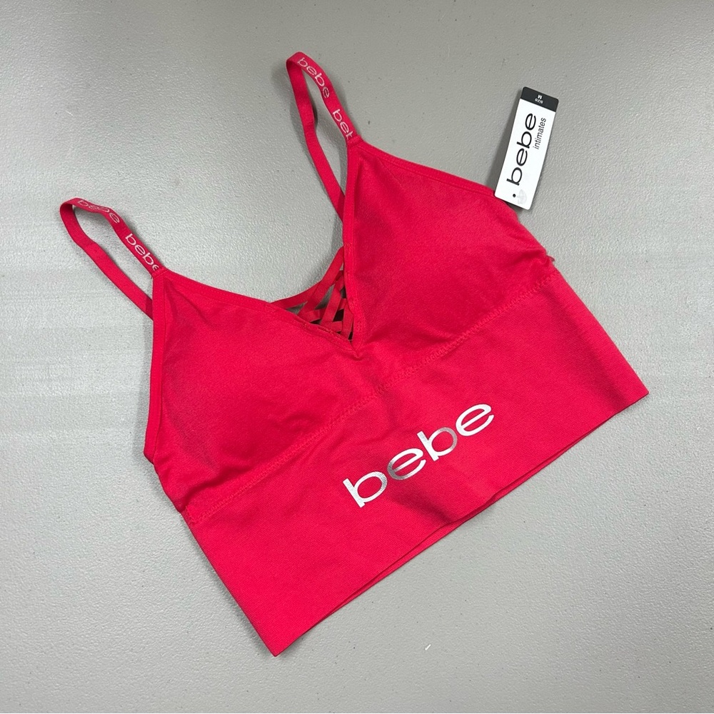 Bebe Intimate Pink Bralette Bra Padded Womens Size Medium NWT - Picture 1 of 5